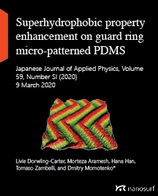 Superhydrophobic property enhancement on guard ring micro-patterned PDMS with simple flame treatment